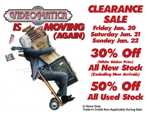 Moving Clearance Sale. Friday Jan. 20 - Sunday Jan. 22