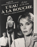 Blu-Ray slipcover for 'L'Eau   la Bouche' with black and white image of a woman and man.
