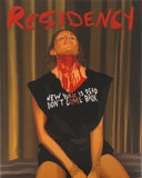 Blu-Ray slipcover with a woman with blood on her neck and text, titled 'Residency'.