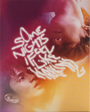 Blu-Ray slipcover with two faces and 'Some Nights' text in neon lights on a colorful background