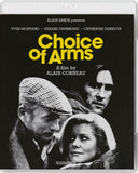DVD cover of 'Choice of Arms' with black and white images of three people and yellow text.
