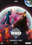 Doctor Who Season Two DVD cover with two characters on a planet with Earth in the background