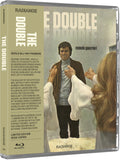 Blu-ray cover of 'The Double' with two people interacting, featuring text and branding.