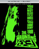 Cover of 'The Haunting' 4K Ultra HD + Blu-ray Collector's Edition with green silhouette and text.