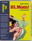 Blu-ray cover of 'Hi, Mom!' with a yellow background and text