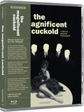 Blu-Ray cover of 'The Magnificent Cuckold' with a woman in a black dress and men in suits.