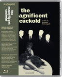 Blu-Ray cover of 'The Magnificent Cuckold' with black and white imagery and text.
