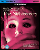 4K Ultra HD movie cover of 'The Nightcomers' featuring Marlon Brando.