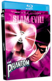 Blu-ray cover of 'The Phantom' with a superhero mask and pink cape.