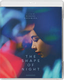 Blu-ray cover of 'The Shape of Night' with a blurred image of a woman's face.