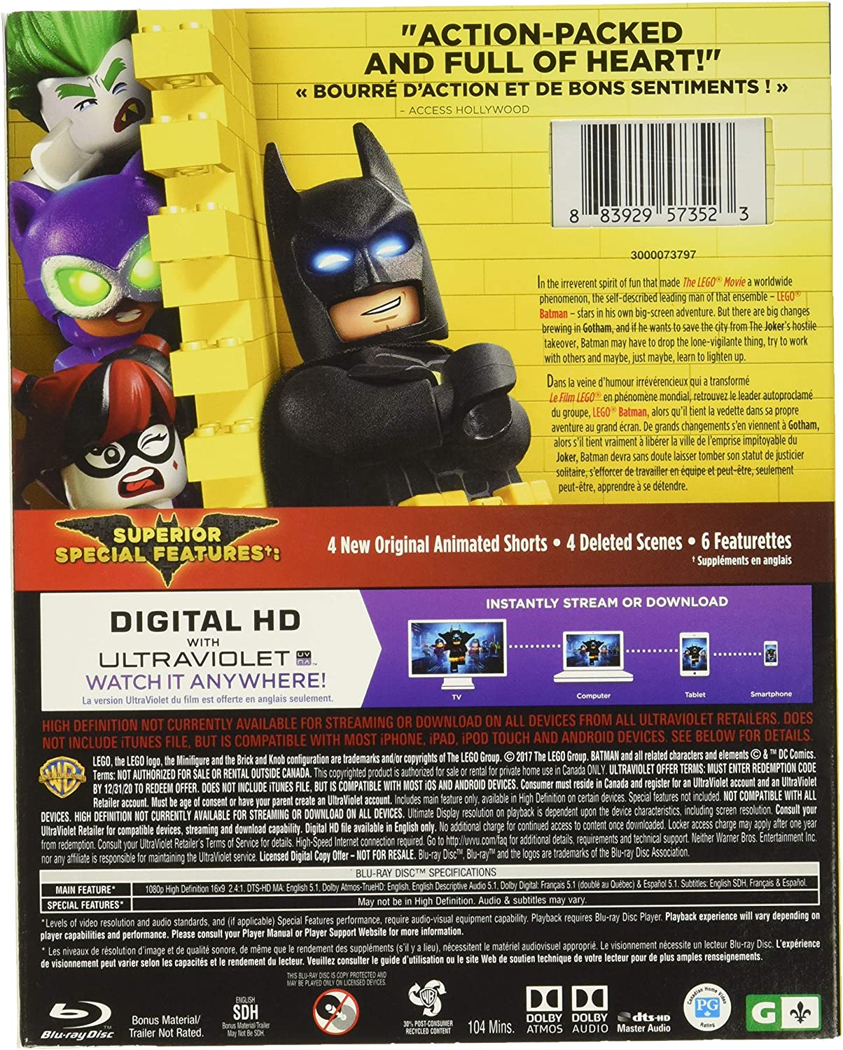 Lego Batman Movie The BLU RAY DVD Combo Videomatica Ltd